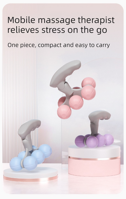 Purple Portable 6-Wheel Massage Roller â Quiet, Compact Muscle Relief Tool for Neck, Back, Legs & Shoulders.