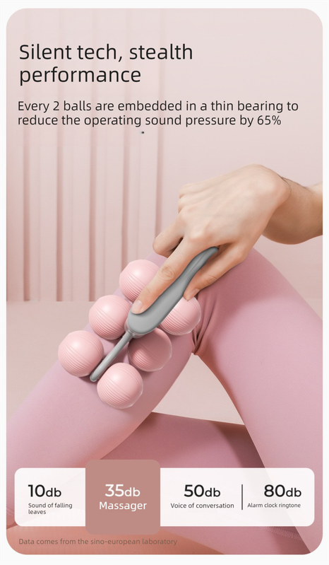 Purple Portable 6-Wheel Massage Roller â Quiet, Compact Muscle Relief Tool for Neck, Back, Legs & Shoulders.