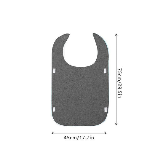 Grey Anti-Stain Feeding Apron with Pocket â Adjustable Care Bib for Elderly & Disabled Adults (2-Pack).