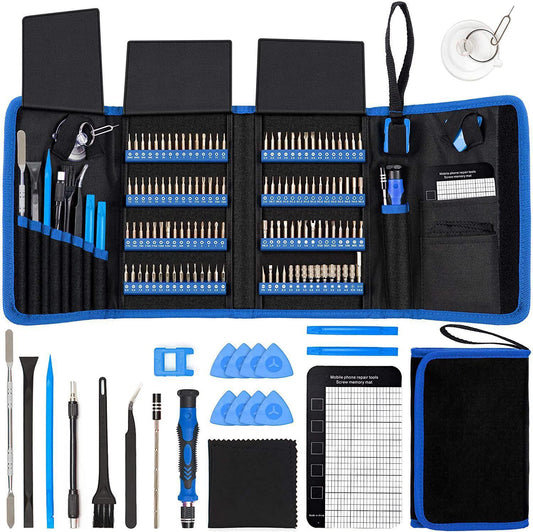 Professional 142-in-1 Precision Screwdriver Repair Tool Kit in Portable Oxford Bag(blue).