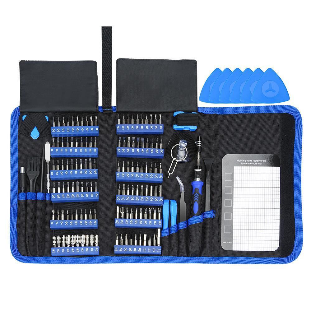 Professional 140-in-1 Precision Screwdriver Repair Tool Kit in Portable Oxford Bag(blue).