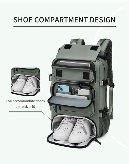4-in-1 Convertible Travel Backpack & Briefcase - Large Capacity, 16" Laptop Compartment, USB Port(Purple)
