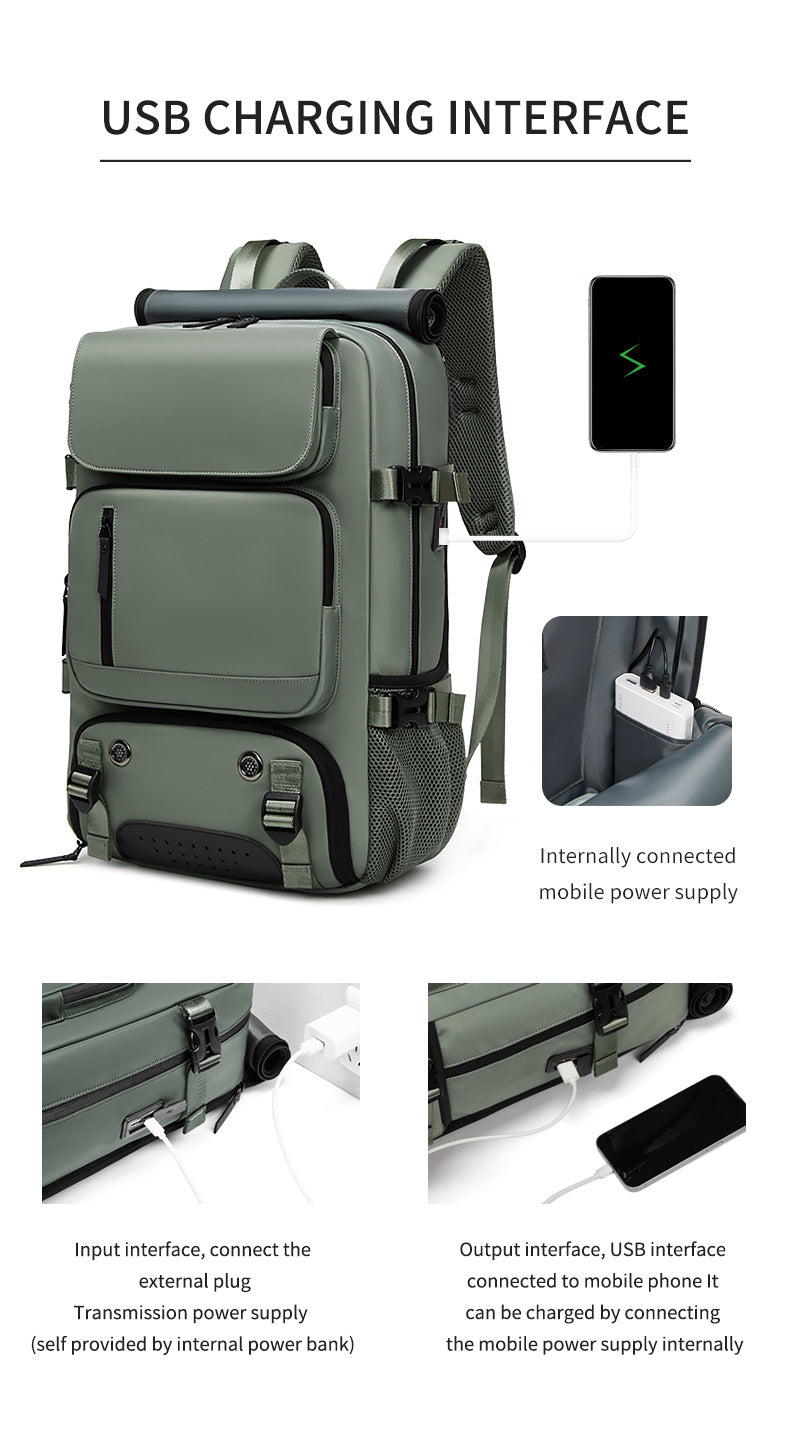 4-in-1 Convertible Travel Backpack & Briefcase - Large Capacity, 16" Laptop Compartment, USB Port(Purple)