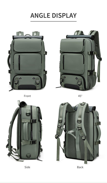4-in-1 Convertible Travel Backpack & Briefcase - Large Capacity, 16" Laptop Compartment, USB Port(Purple)