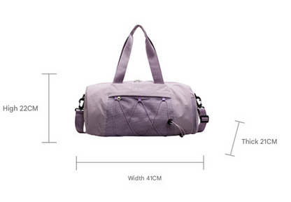 Black Stylish Sports Gym Bag for Women - Lightweight Travel Duffel with Wet/Dry Pocket