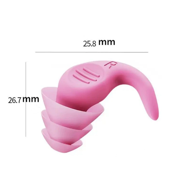 Black 5-Pair Set Ergonomic Silicone Earplugs - Waterproof for Swimming, Reusable for Noise Cancelling Sleep.