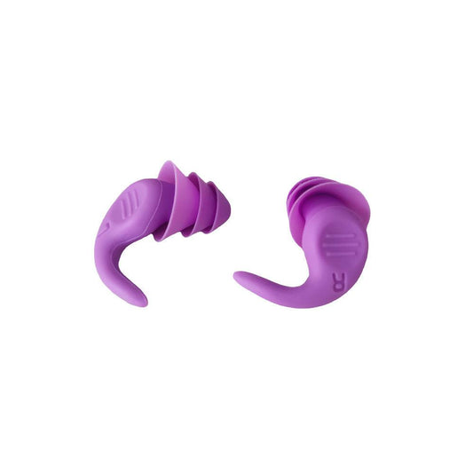 Purple 5-Pair Set Ergonomic Silicone Earplugs - Waterproof for Swimming, Reusable for Noise Cancelling Sleep.