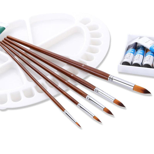 Professional 13-Piece Artist Brush Set - Flat & Filbert Nylon Bristles for Acrylic, Oil & Watercolor.