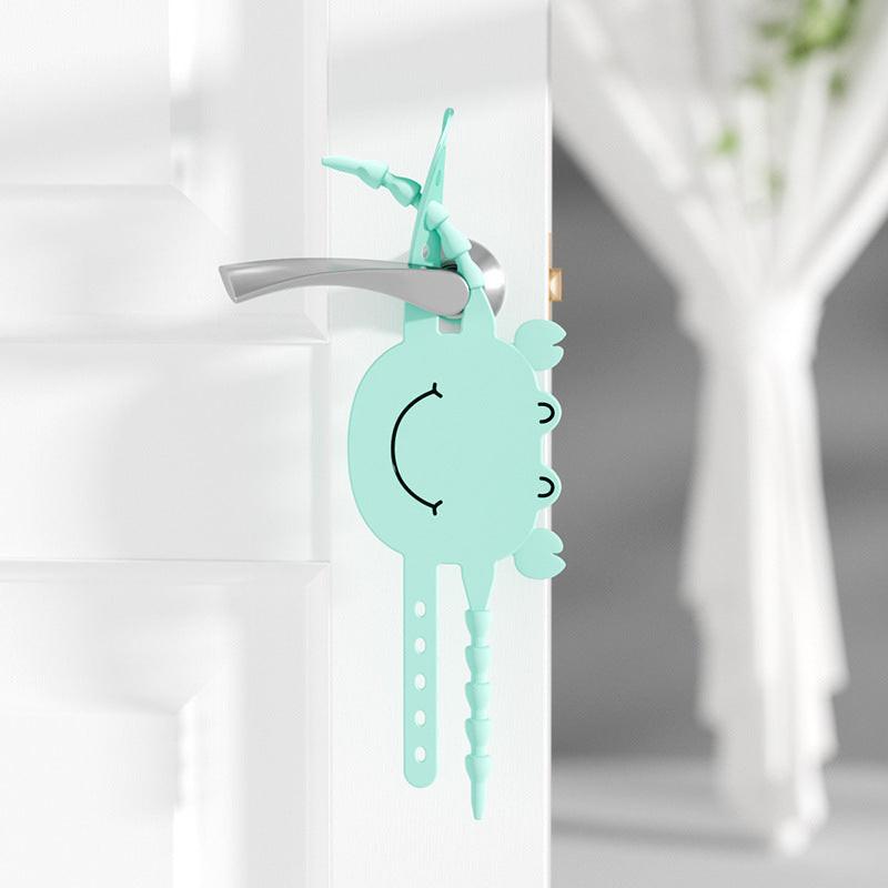 Green (6-Pack) Cute Crab Door Slam Stopper Set- Silicone Anti-Pinch & Quiet Latch Guard.