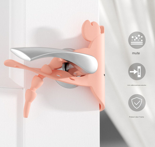 Green (6-Pack) Cute Crab Door Slam Stopper Set- Silicone Anti-Pinch & Quiet Latch Guard.
