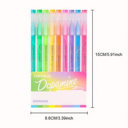 Lip Stick Red 9PCS/Set Languo Dopamine Gel Pen Set - Vibrant Multi-Color Writing Instruments for Creativity