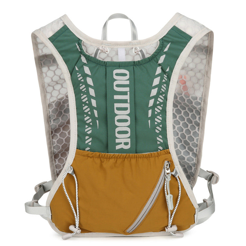 Green 5L Breathable Hydration Vest Pack - Sweat-Wicking Running Bag, Cross-border Cycling Backpack, Marathon Trail Travel Nylon Hiking Pack