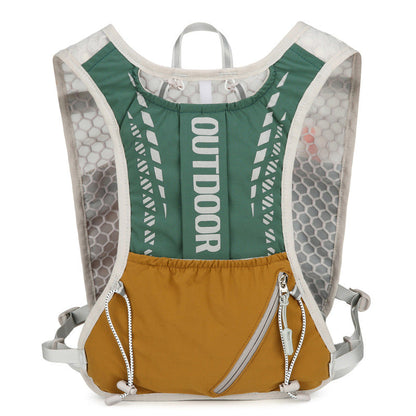 Green 5L Breathable Hydration Vest Pack - Sweat-Wicking Running Bag, Cross-border Cycling Backpack, Marathon Trail Travel Nylon Hiking Pack