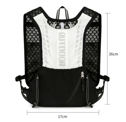 Black-white 5L Breathable Hydration Vest Pack - Sweat-Wicking Running Bag, Cross-border Cycling Backpack, Marathon Trail Travel Nylon Hiking Pack