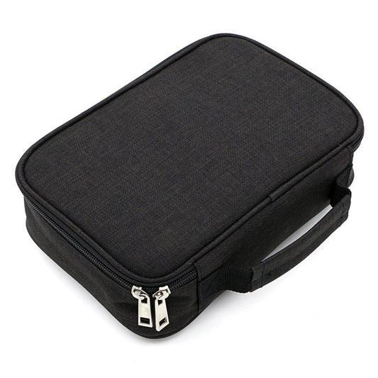 Black Large Capacity 72-Slot Pencil Case - Multi-functional Oxford Cloth Storage for Students, Artists & Stationery (23x7x16 cm, 228g).