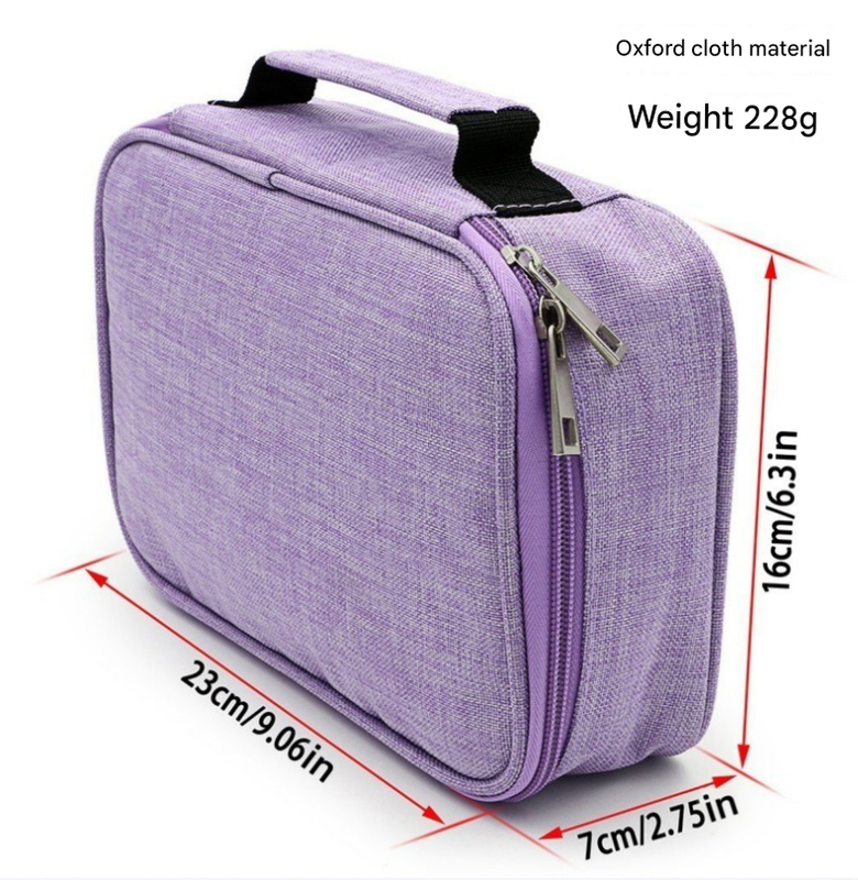 Blue Large Capacity 72-Slot Pencil Case - Multi-functional Oxford Cloth Storage for Students, Artists & Stationery (23x7x16 cm, 228g).