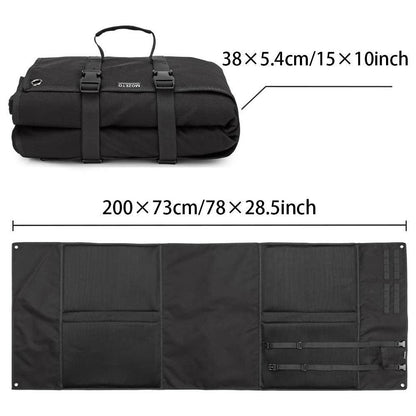 Black Portable Outdoor Tactical Shooting Mat - Field Training, Camping, Picnic & Moisture-Proof Nap Pad (200x73 cm / 78x28.5 inches).