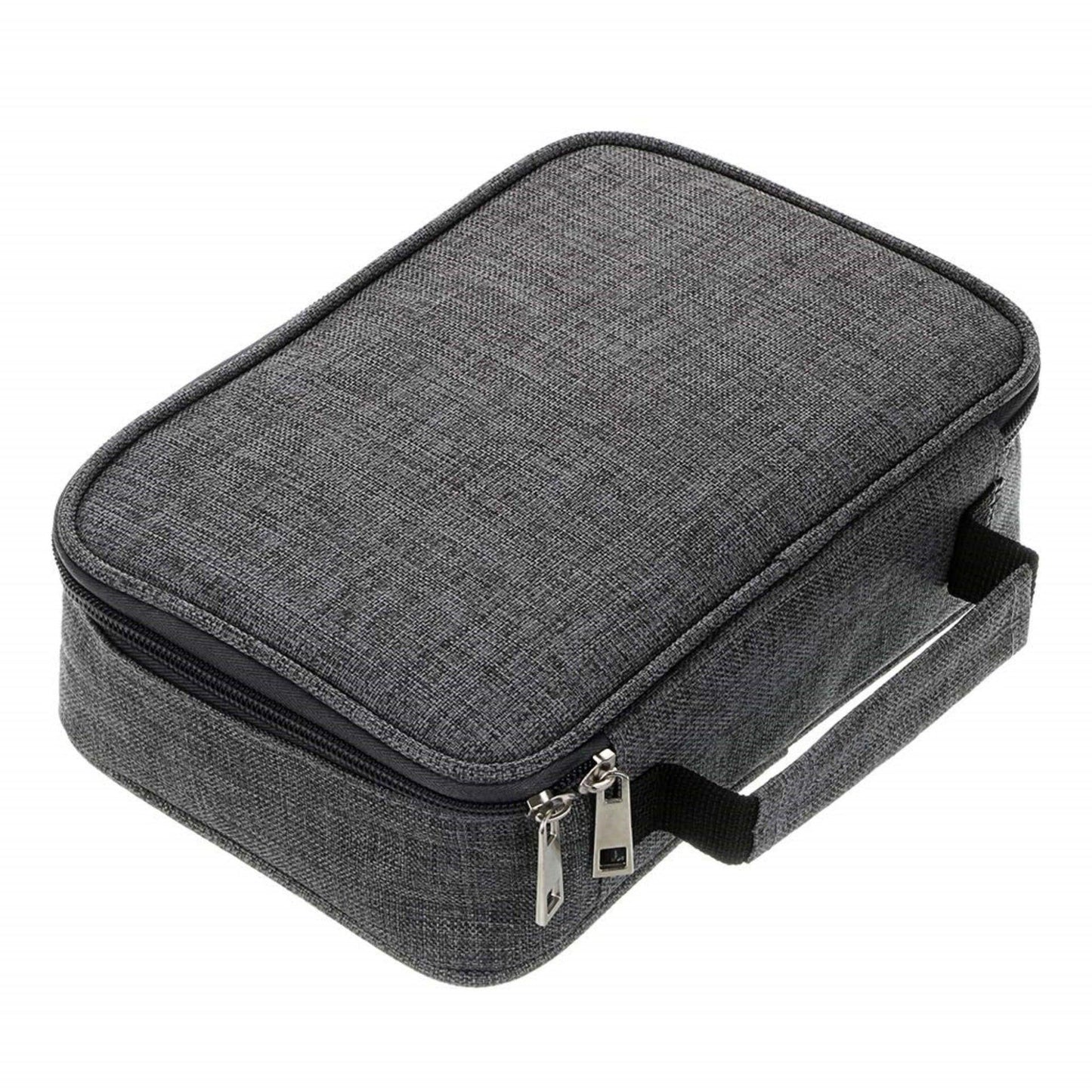 Grey Large Capacity 72-Slot Pencil Case - Multi-functional Oxford Cloth Storage for Students, Artists & Stationery (23x7x16 cm, 228g).