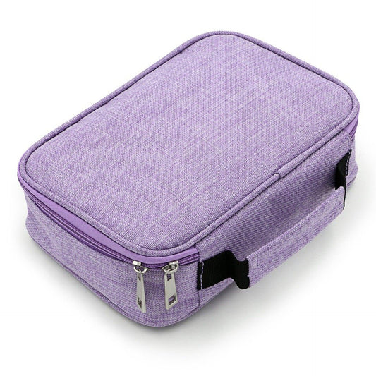 Purple Large Capacity 72-Slot Pencil Case - Multi-functional Oxford Cloth Storage for Students, Artists & Stationery (23x7x16 cm, 228g).