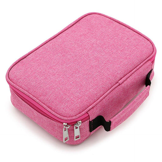 Pink Large Capacity 72-Slot Pencil Case - Multi-functional Oxford Cloth Storage for Students, Artists & Stationery (23x7x16 cm, 228g).