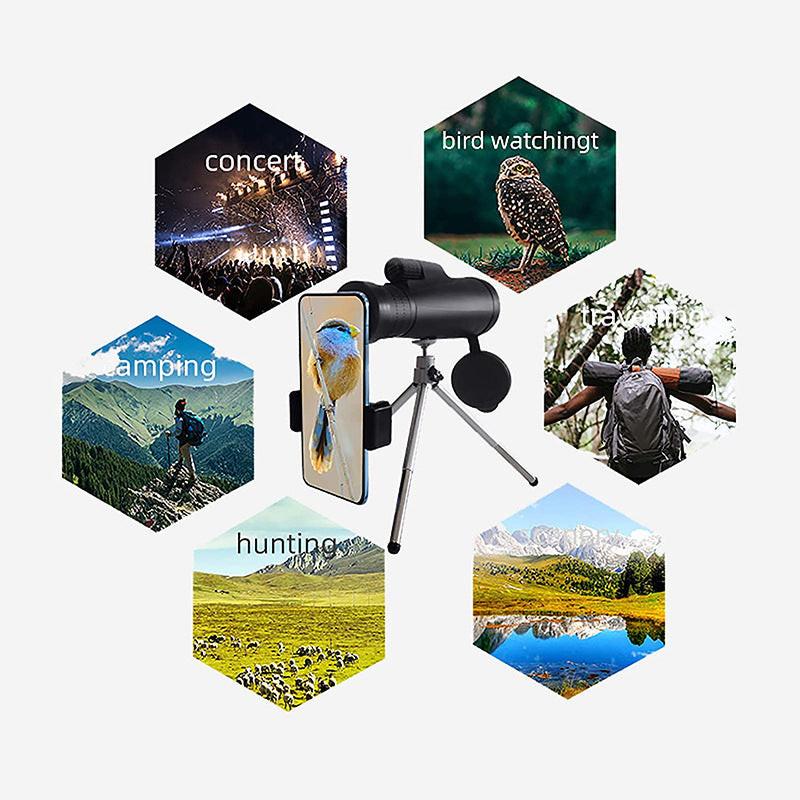 10-30X50 High Power Zoom Monocular Telescope Set with Smartphone Holder and Tripod Waterproof HD Spotting Scope for Bird Watching Camping and Concerts.