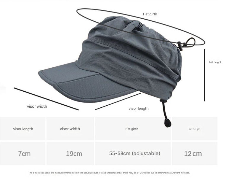Orange Women's Foldable Sun Visor Cap Quick Dry Packable Empty Top Hat Adjustable Drawstring for Running Hiking and Summer Travel