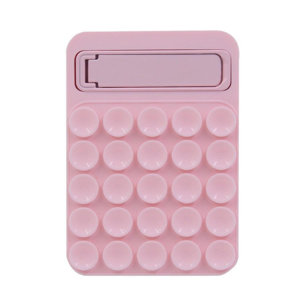 Pink 4 Pack Silicone Suction Phone Mount with Foldable Kickstand - Adhesive Sticky Grip Pad for Mirrors & Glass - 2-in-1 Hands-Free Holder for Content Creation.