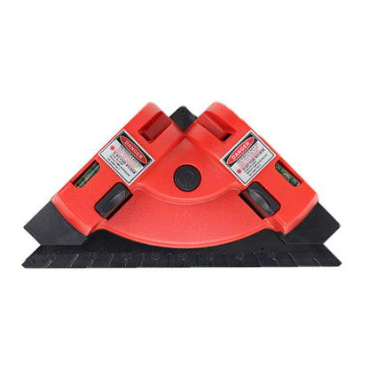Red 90 Degree Laser Square Level Tool - Right Angle Line Projector for Tiling & Flooring Layout - Dual Bubble Alignment Aid for DIY Renovation (190mm).