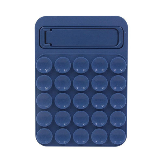 Navy Blue 4 Pack Silicone Suction Phone Mount with Foldable Kickstand - Adhesive Sticky Grip Pad for Mirrors & Glass - 2-in-1 Hands-Free Holder for Content Creation.