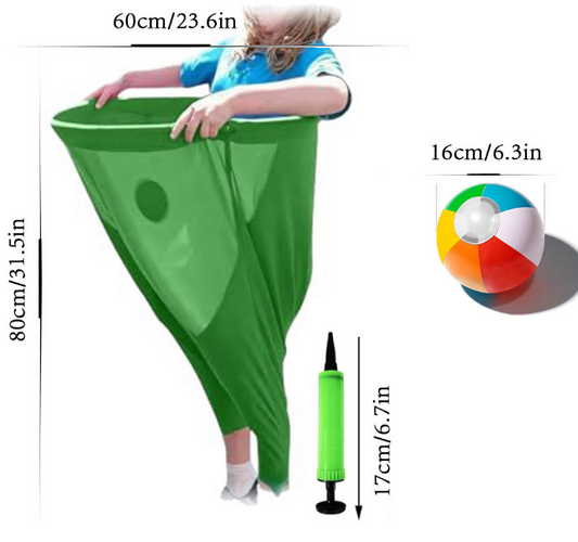 Yellow Granny Pants Yard Game for Kids - Durable Outdoor Tossing Activity with Ball and Pump - 60x80cm Fun Backyard Game for Australian Family BBQs.