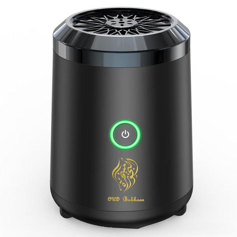 Portable Electric Oud Bukhoor Incense Burner with Speaker - USB Rechargeable Aroma Diffuser for Car and Home - Fits Australian Cup Holders - 98mm.
