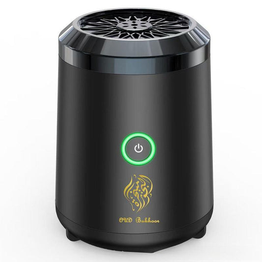 Portable Electric Oud Bukhoor Incense Burner with Speaker - USB Rechargeable Aroma Diffuser for Car and Home - Fits Australian Cup Holders - 98mm.
