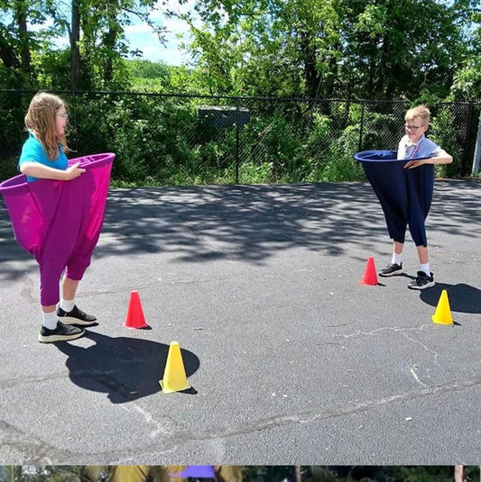 Blue Granny Pants Yard Game for Kids - Durable Outdoor Tossing Activity with Ball and Pump - 60x80cm Fun Backyard Game for Australian Family BBQs.