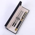 Black Two-piece Set Luxury Retro Dragon Head Signature Pen Gift Set - Full Metal 0.5mm Rollerball Each Set with 2 Spare Refills for Business and Gifting.