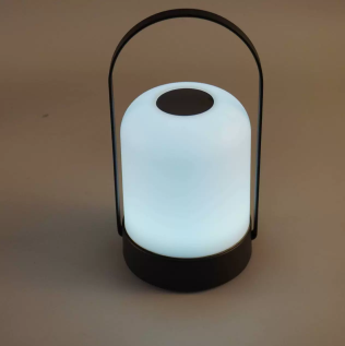 Black Portable LED Table Lamp Rechargeable Touch Dimmable Lantern 3 Colour Modes Night Light for Bedroom Camping Outdoor Dining 20cm. Hover Image