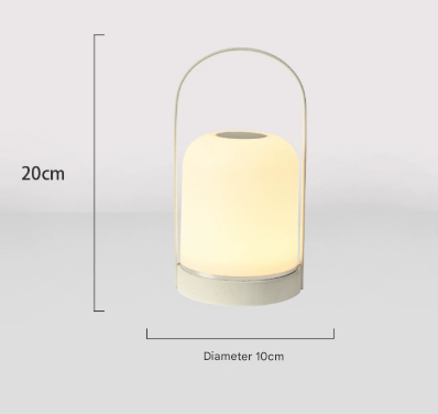 Black Portable LED Table Lamp Rechargeable Touch Dimmable Lantern 3 Colour Modes Night Light for Bedroom Camping Outdoor Dining 20cm Main Image