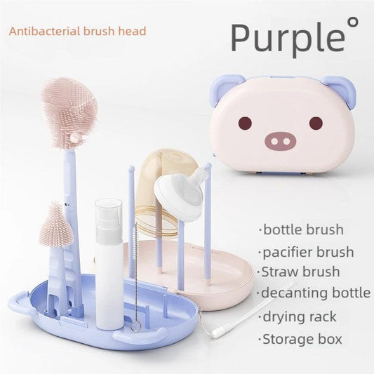 2pc * Effortless & Hygienic Portable Baby Bottle Cleaning Set(Purple).