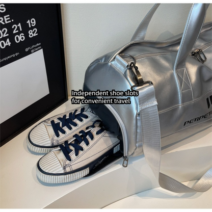 Lightweight Sports Bag with Dedicated Shoe and Wet Gear Zone(silver)