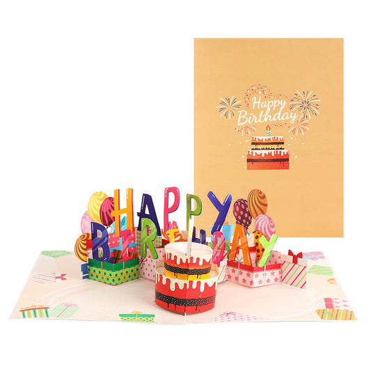 Interactive 3D Pop-Up Birthday Card with Music, Light.