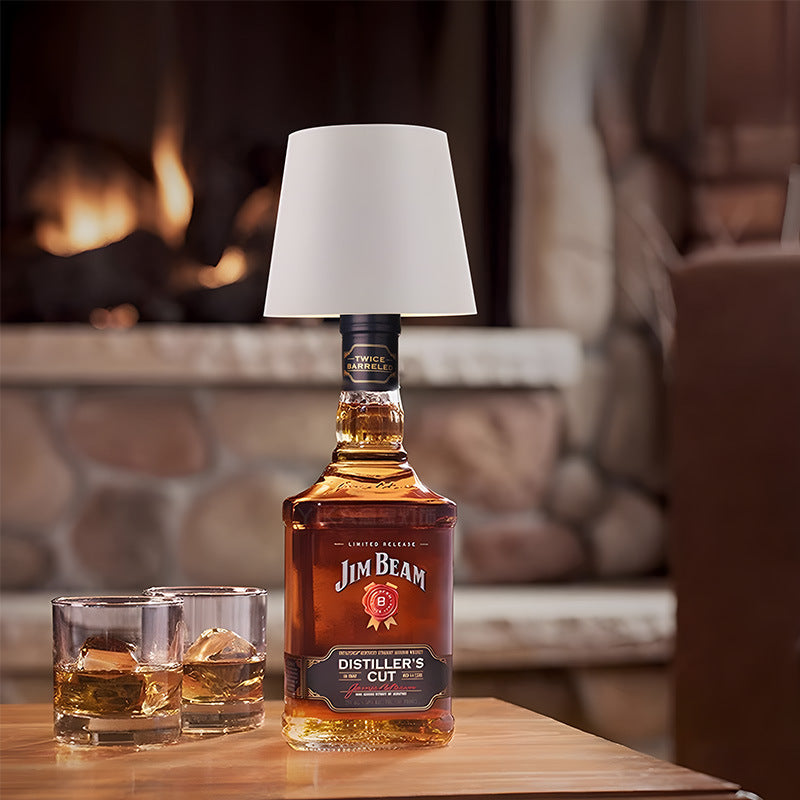 Cream-Coffee Cordless Tri-Color Wine Bottle LED Lamp