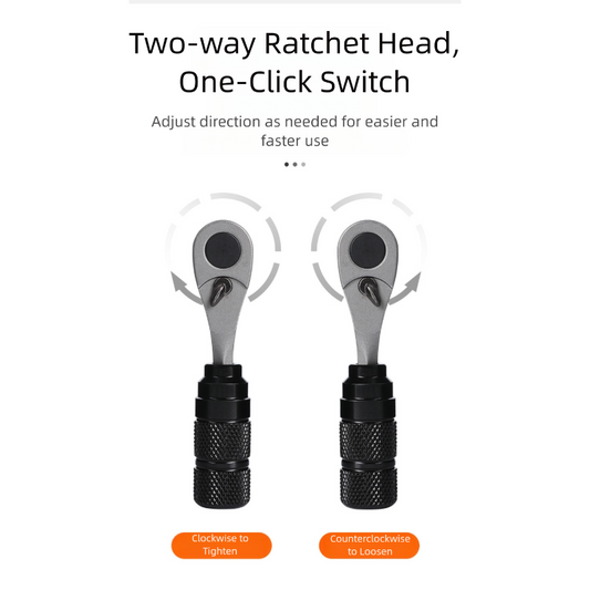 Compact Bicycle Ratchet Tool Kit With Tire Patch & Titanium Mini Pump.
