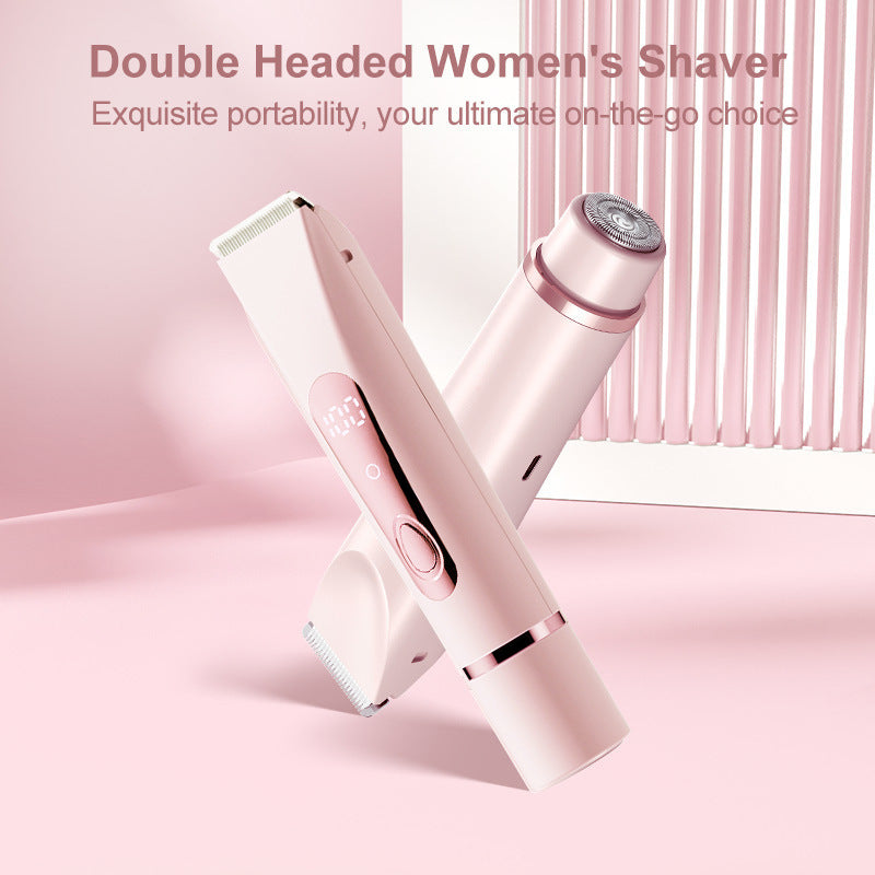 Pink Lectric Bikini Trimmer for Women, 1 Set Rechargeable 2 in 1 Body & FacialHair Removal