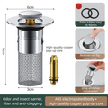 2-Pack Pop-Up Sink Stopper with Hair Catcher â Standard (34-40mm) Drain Filter,Basin Drain Filter Upgrade.