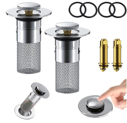 2-Pack Pop-Up Sink Stopper with Hair Catcher â Standard (34-40mm) Drain Filter,Basin Drain Filter Upgrade.