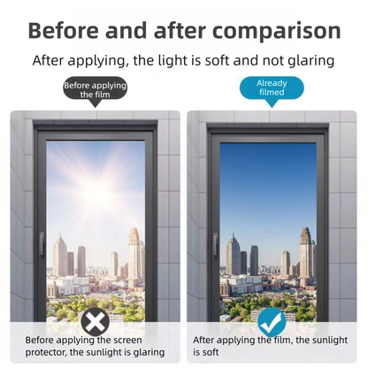 Premium 6-Layer Black Window Film for Home/Office – Reflective One-Way Privacy, 50cm x 2m One Roll, UPF 50+ UV Block,With Full Install Tools