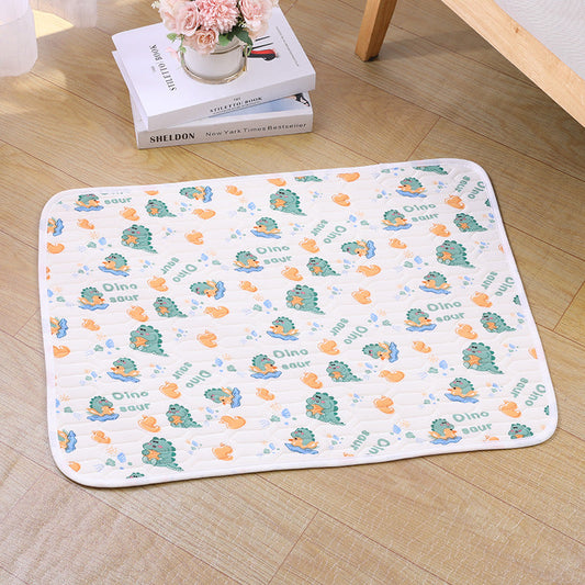 2-Pack Green Dinosaur Pet Summer Cooling Latex Pad (S Size: 40*30cm) - Breathable Ice Silk & Latex-Filled Dog Bed Cat Sleeping Mat with Non-Slip Base
