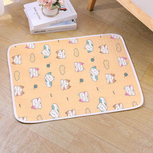 2-Pack Orange Cat Pet Summer Cooling Latex Pad (XXL Size: 90*70cm) - Breathable Ice Silk & Latex-Filled Dog Bed Cat Sleeping Mat with Non-Slip Base