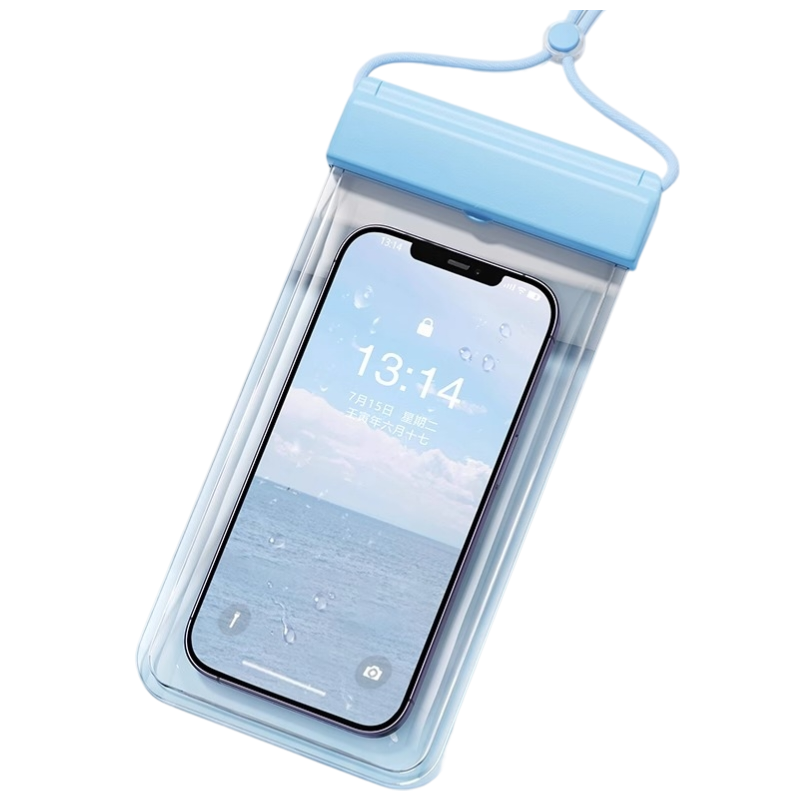 3-PCS Blue IPX8 Waterproof Phone Pouch(19Ã11 CM) - Universal Touch Screen & Underwater Photo Case for Swimming, Snorkeling, and Beach.