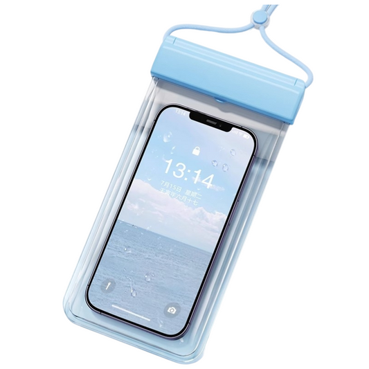3-PCS Blue IPX8 Waterproof Phone Pouch(19Ã11 CM) - Universal Touch Screen & Underwater Photo Case for Swimming, Snorkeling, and Beach.