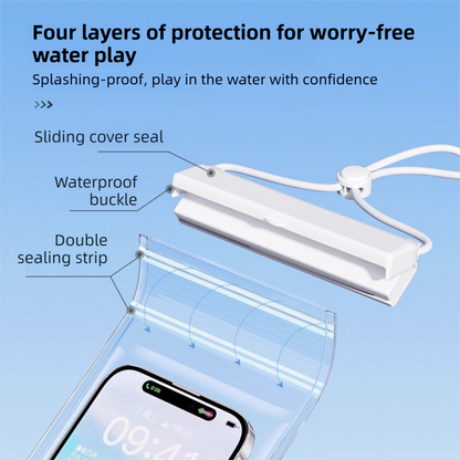 3-PCS Blue IPX8 Waterproof Phone Pouch(19Ã11 CM) - Universal Touch Screen & Underwater Photo Case for Swimming, Snorkeling, and Beach.